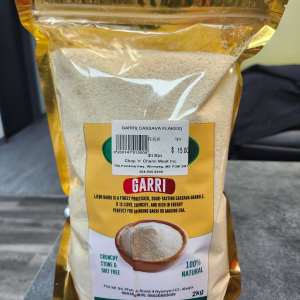 flaky and sour garri.