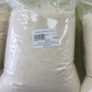 flaky and sour garri.